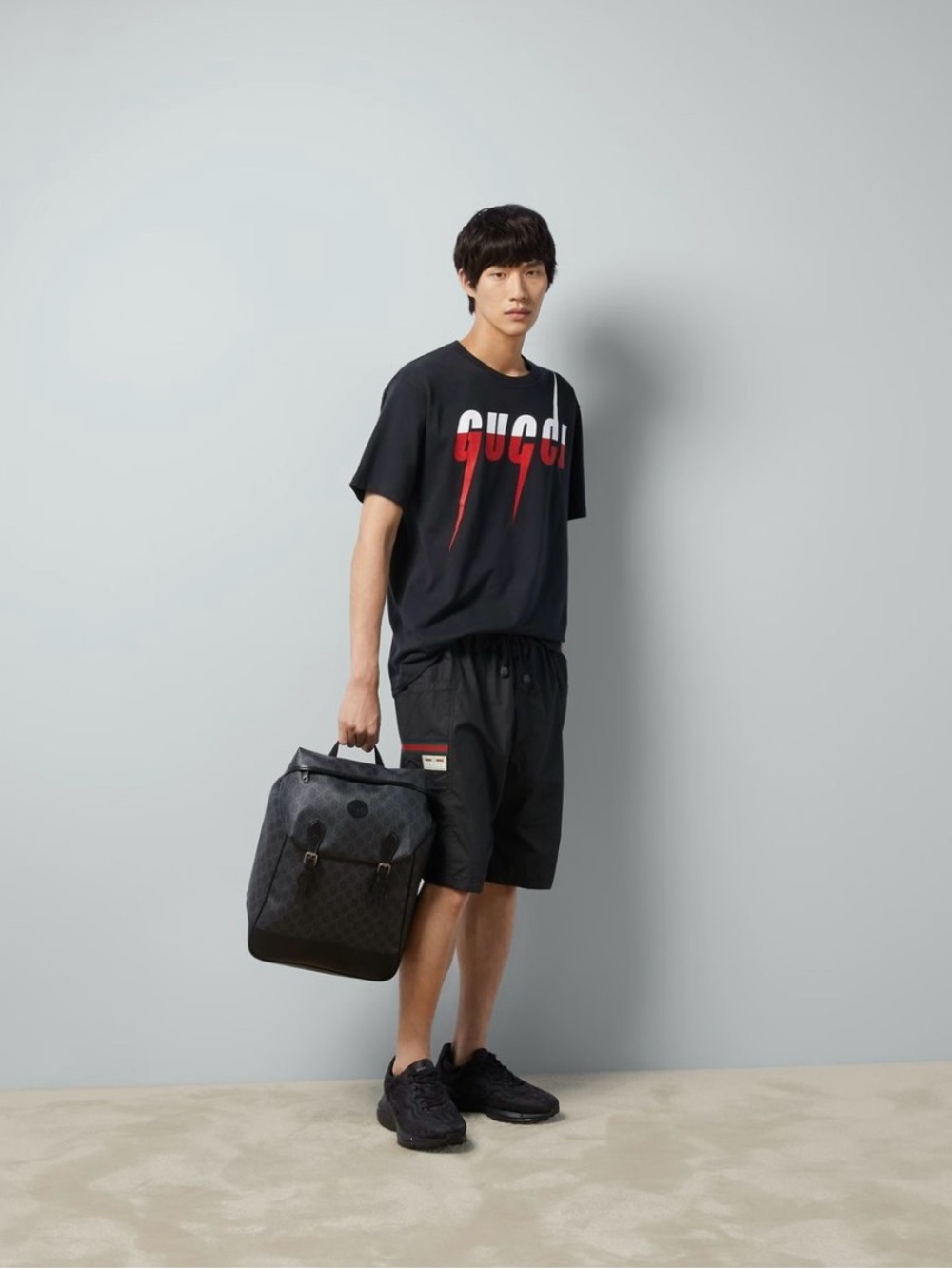Gucci Black Shorts with Signature Web Stripes